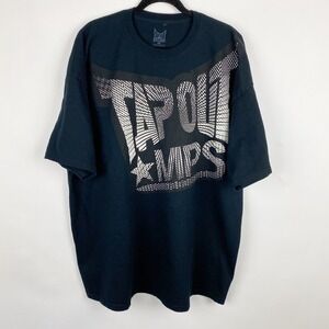 Vintage Tapout MPS Mens Graphic T Shirt Black Crew Neck MMA Fighter Size 4XL Y2K